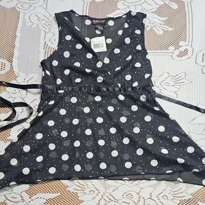 Stylish Black Polka Dot Tank Top
